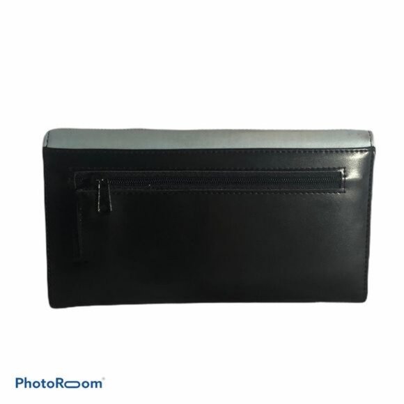 Dog black embellished snap wallet black blue women's separate check book READ - Picture 2 of 8